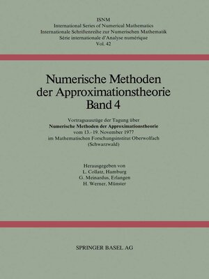 cover image of Numerische Methoden der Approximationstheorie